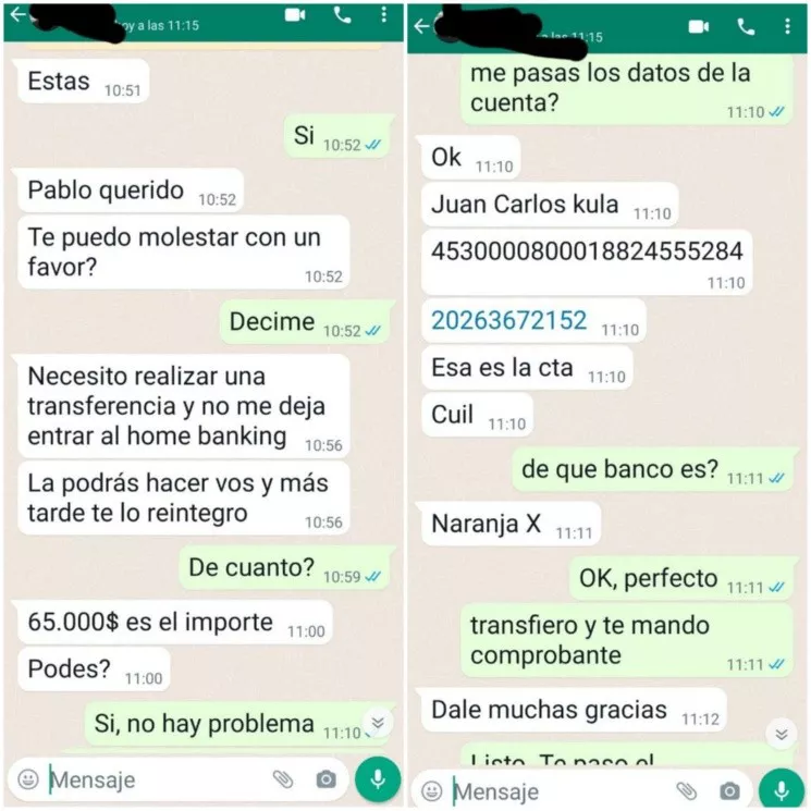 Seguridad ADVIERTEN SOBRE NUEVA MODALIDAD DE ESTAFA VÍA WHATSAPP