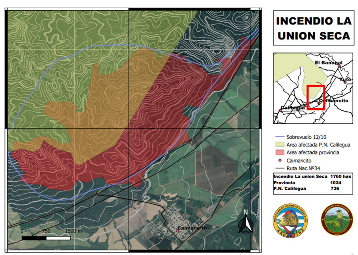 mapa incendio parque calilegua