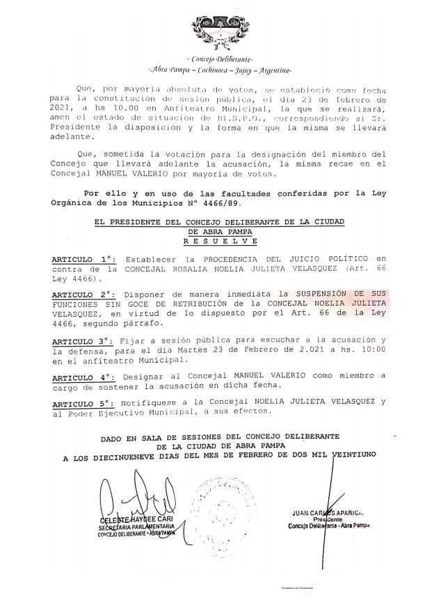 resolución CD ABRA PAMPA