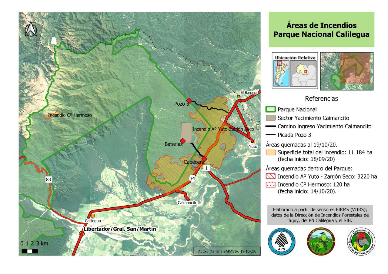 area de incendio parque calilegua