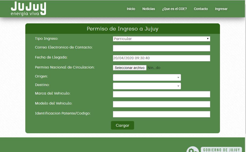 permiso jujuy coe