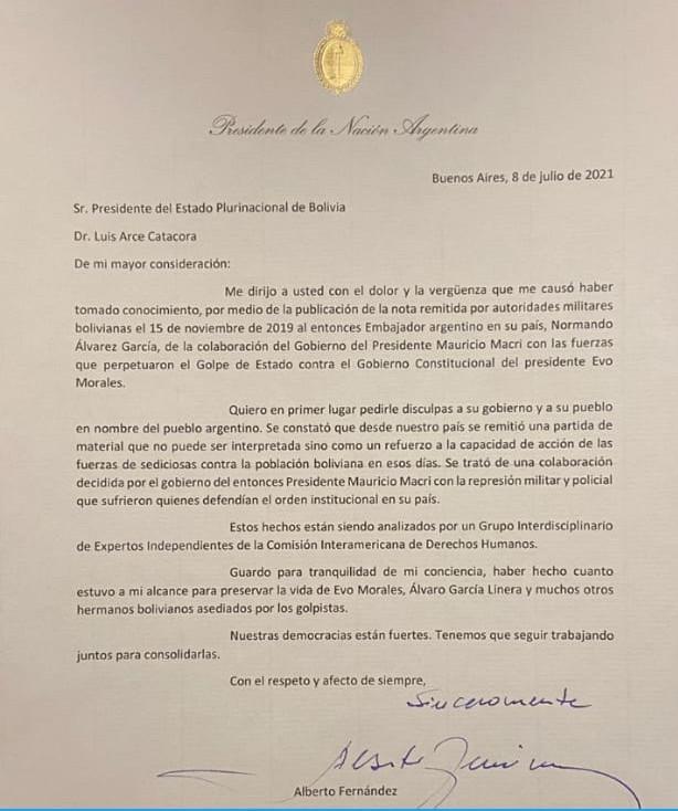 nota presidente golpe