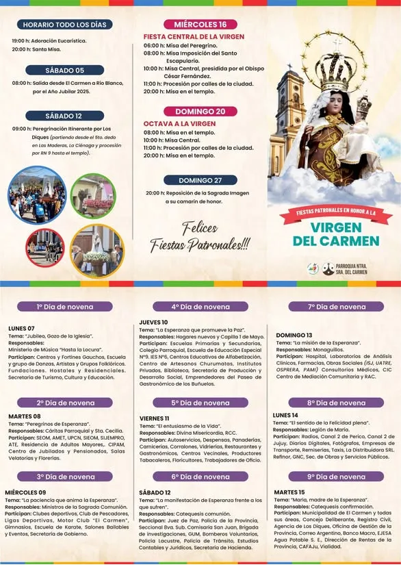 PROGRAMA FIESTA VIERGEN EL CARMEN 2025
