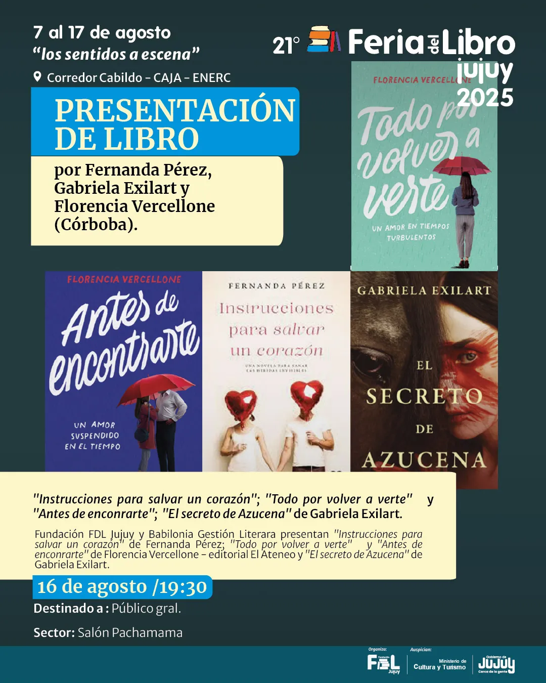 16 de Agosto - presentación de libros
