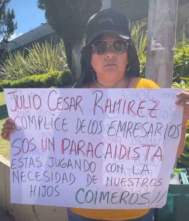 Protesta esposa choferes uta
