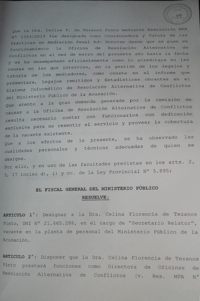resolucion celina pintos
