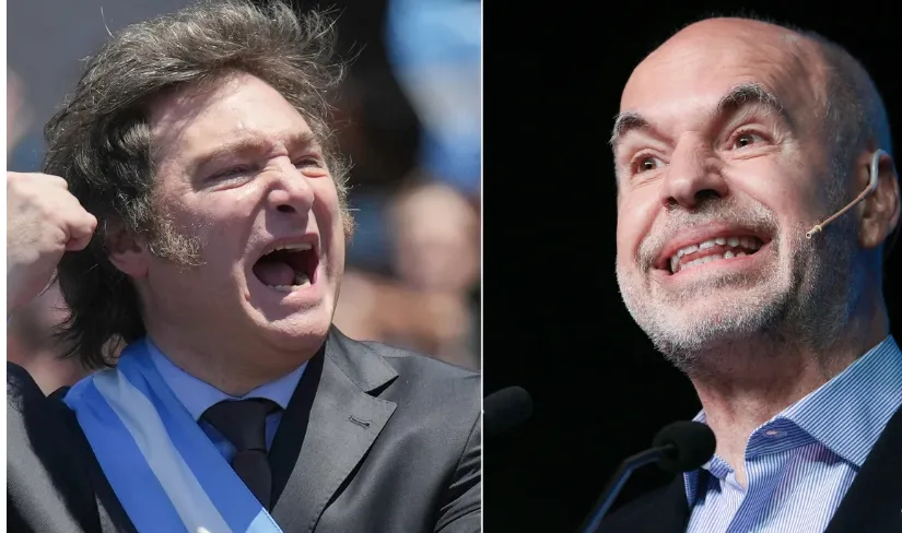 Milei y Larreta peleándose