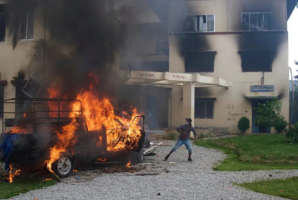 katmandu, protestas redes sociales incendio parlamento