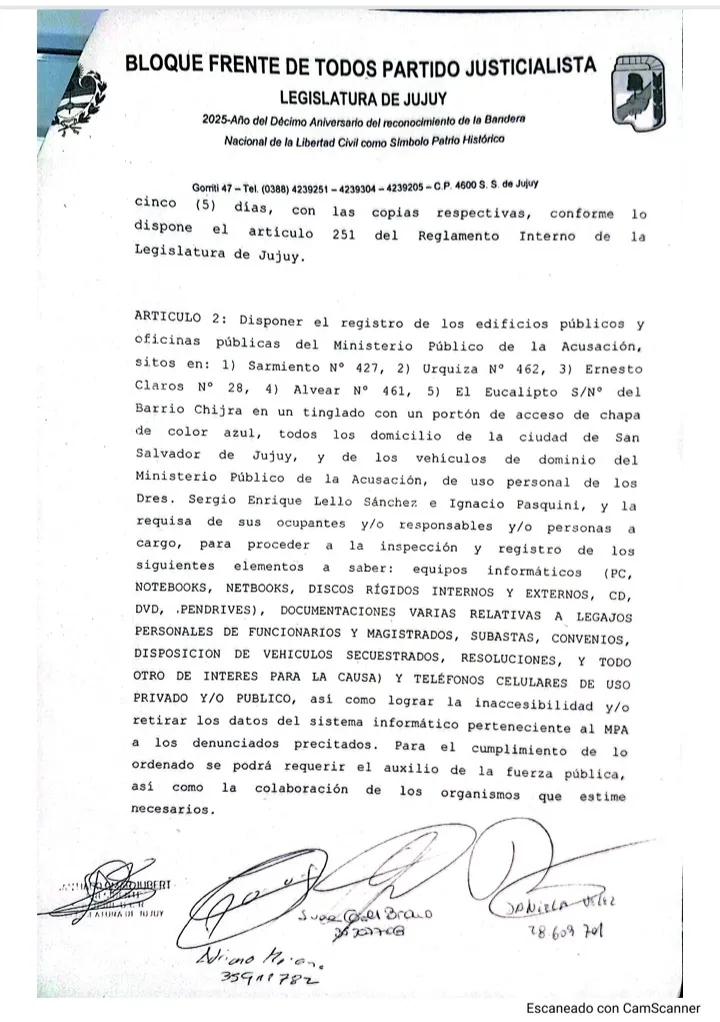 Juicio político Lello Sánchez 2